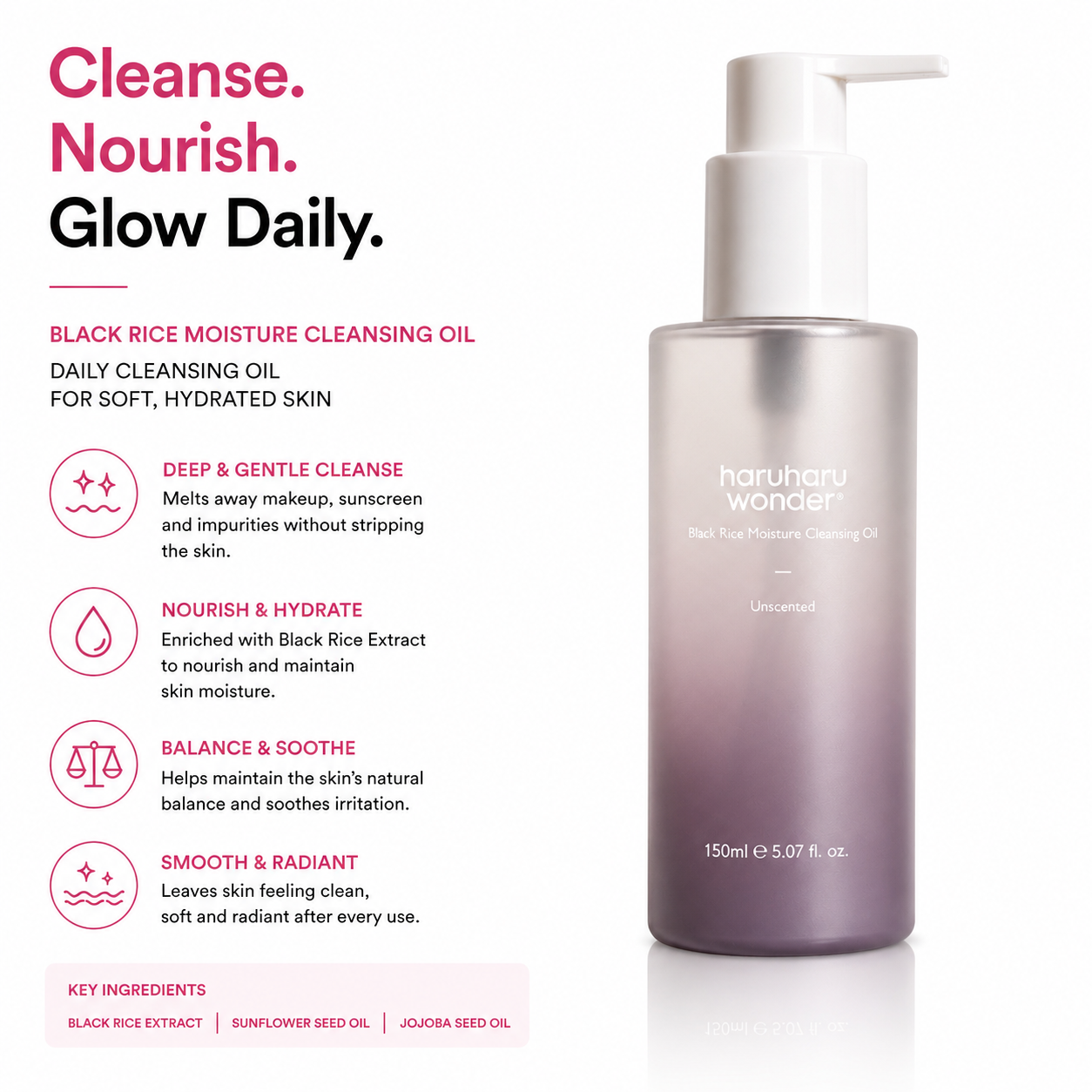 Haruharu Wonder Black Rice Moisture Deep Cleansing Oil