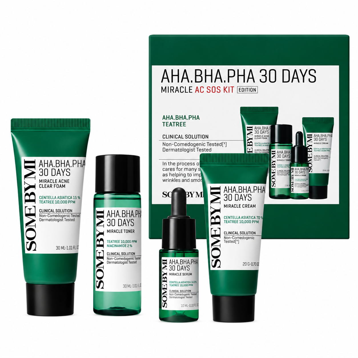 SOME BY MI - AHA, BHA, PHA 30 Days Miracle AC SOS Kit - 4 pcs
